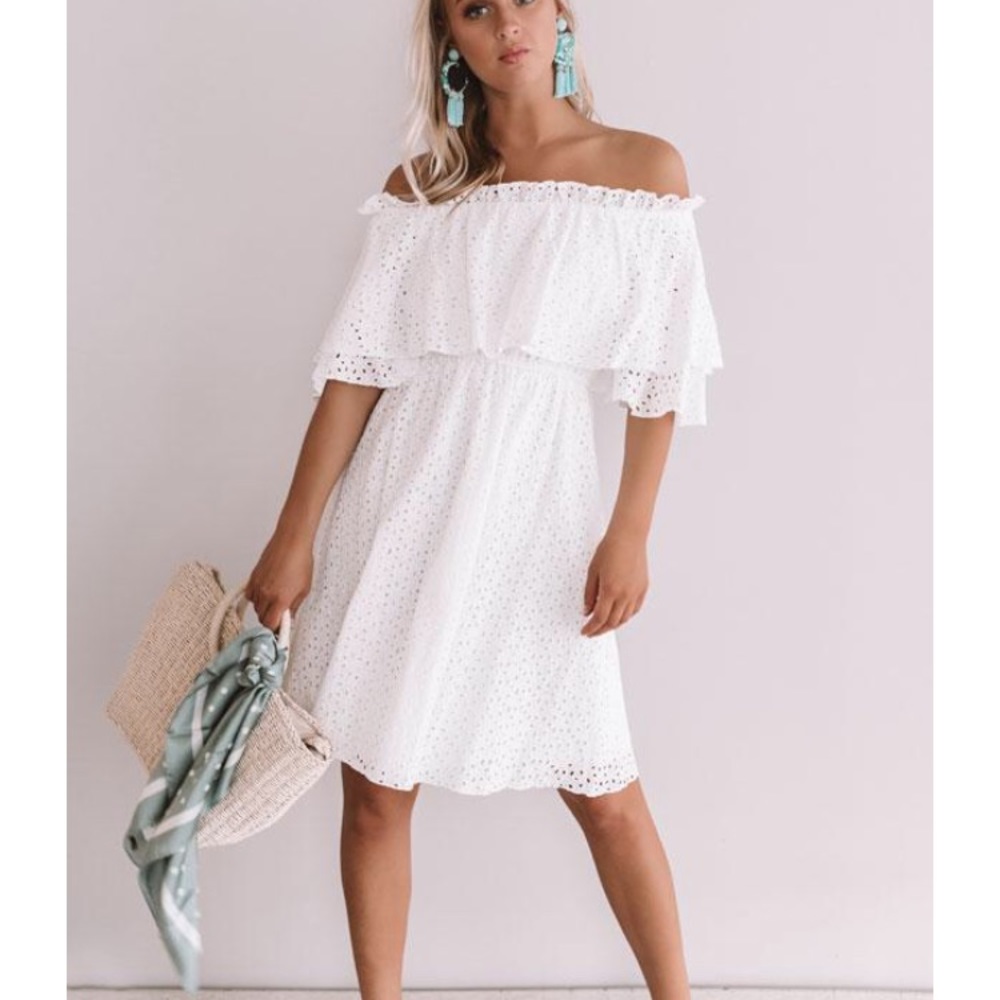 Eyelet Dress in White - NWT
